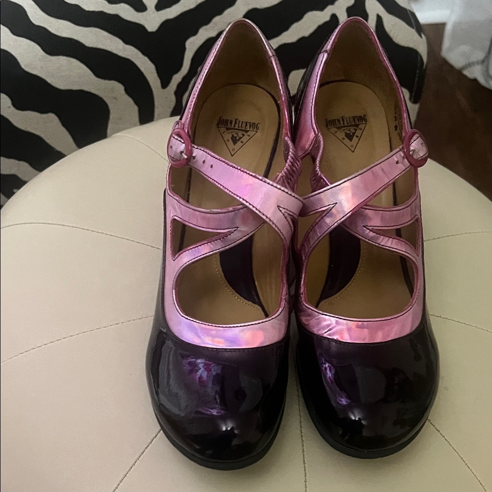 John Fluevog Women's Heels in Pink and Black